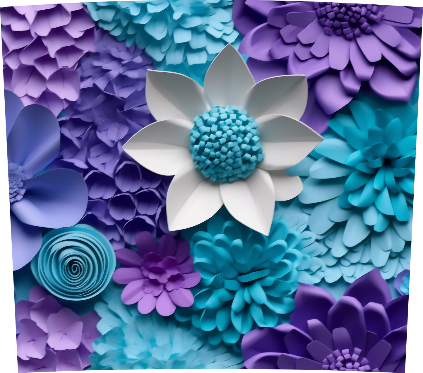 3D PURPLE AND TURQUOISE
