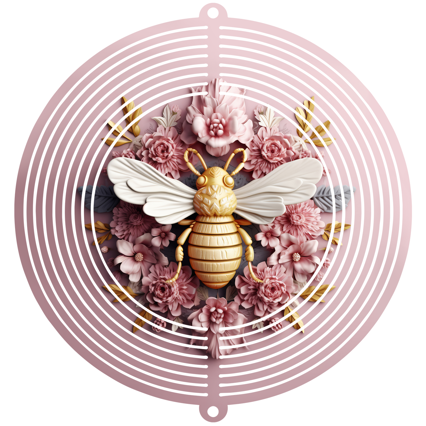 PINK AND GOLD BEE WINDSPINNER