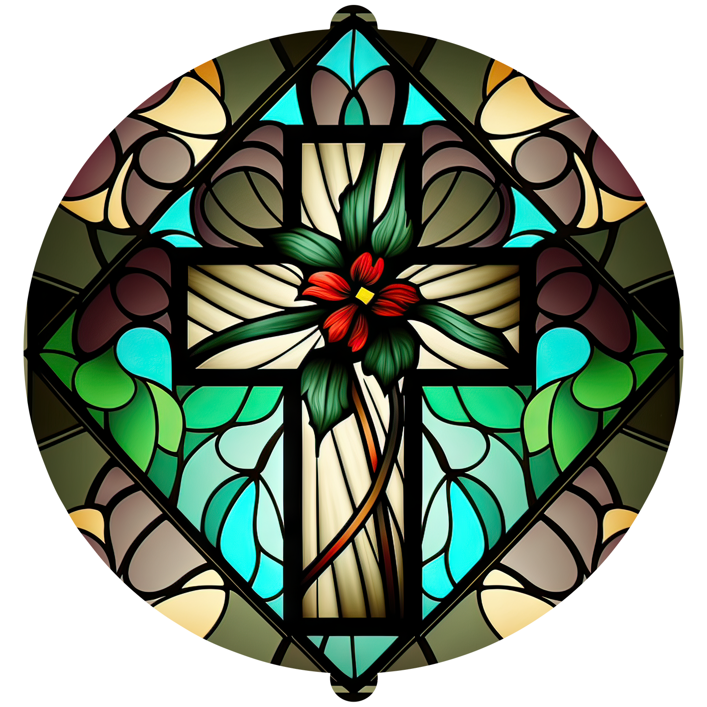 FLORAL CROSS WINDSPINNER