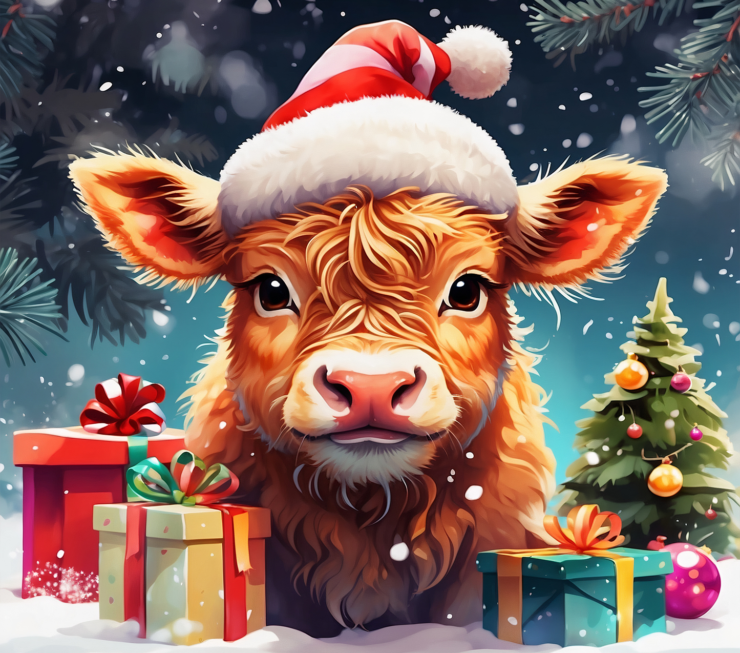 CHRISTMAS HIGHLANDS COW