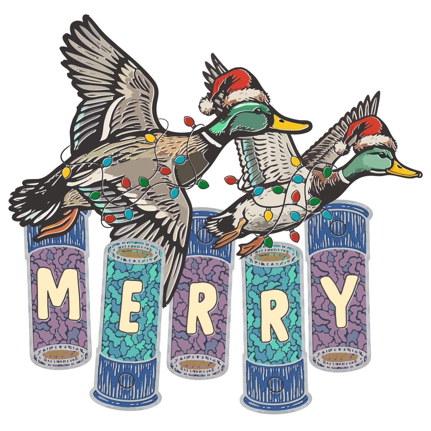 MERRY WITH CHRISTMAS DUCKS