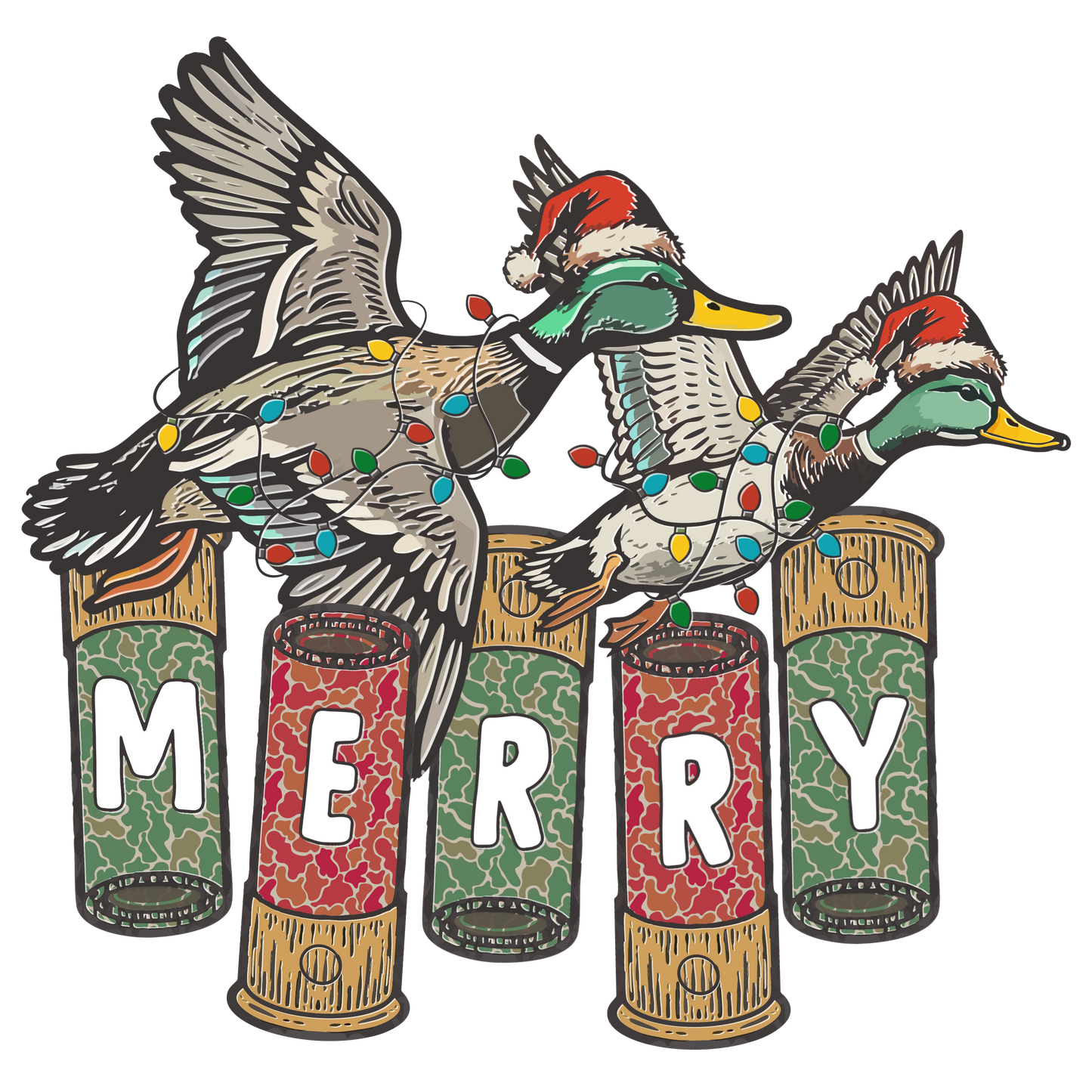 MERRY WITH CHRISTMAS DUCKS 2