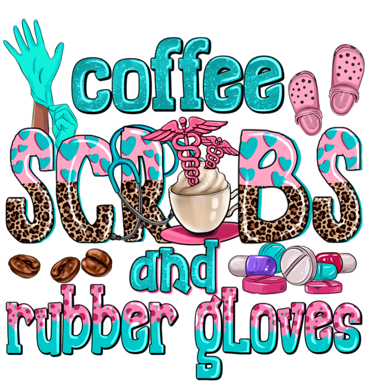 COFFEE SCRUBS AND RUBBER GLOVES