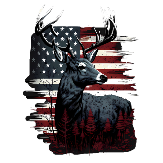 DEER WITH FLAG