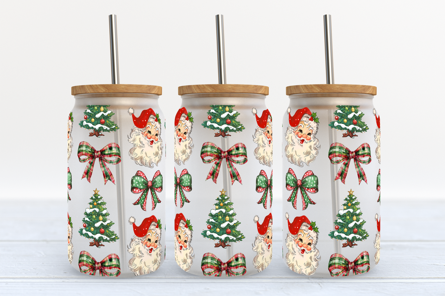 CHRISTMAS FROSTED BEER GLASS