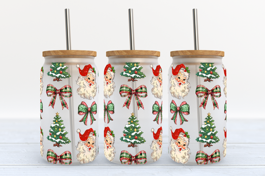CHRISTMAS FROSTED BEER GLASS