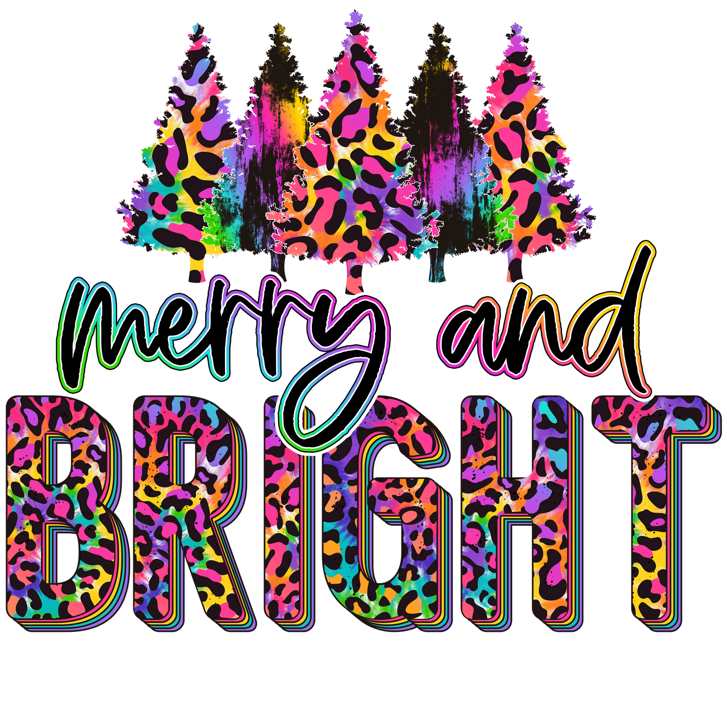 MERRY AND BRIGHT RAINBOW LEOPARD
