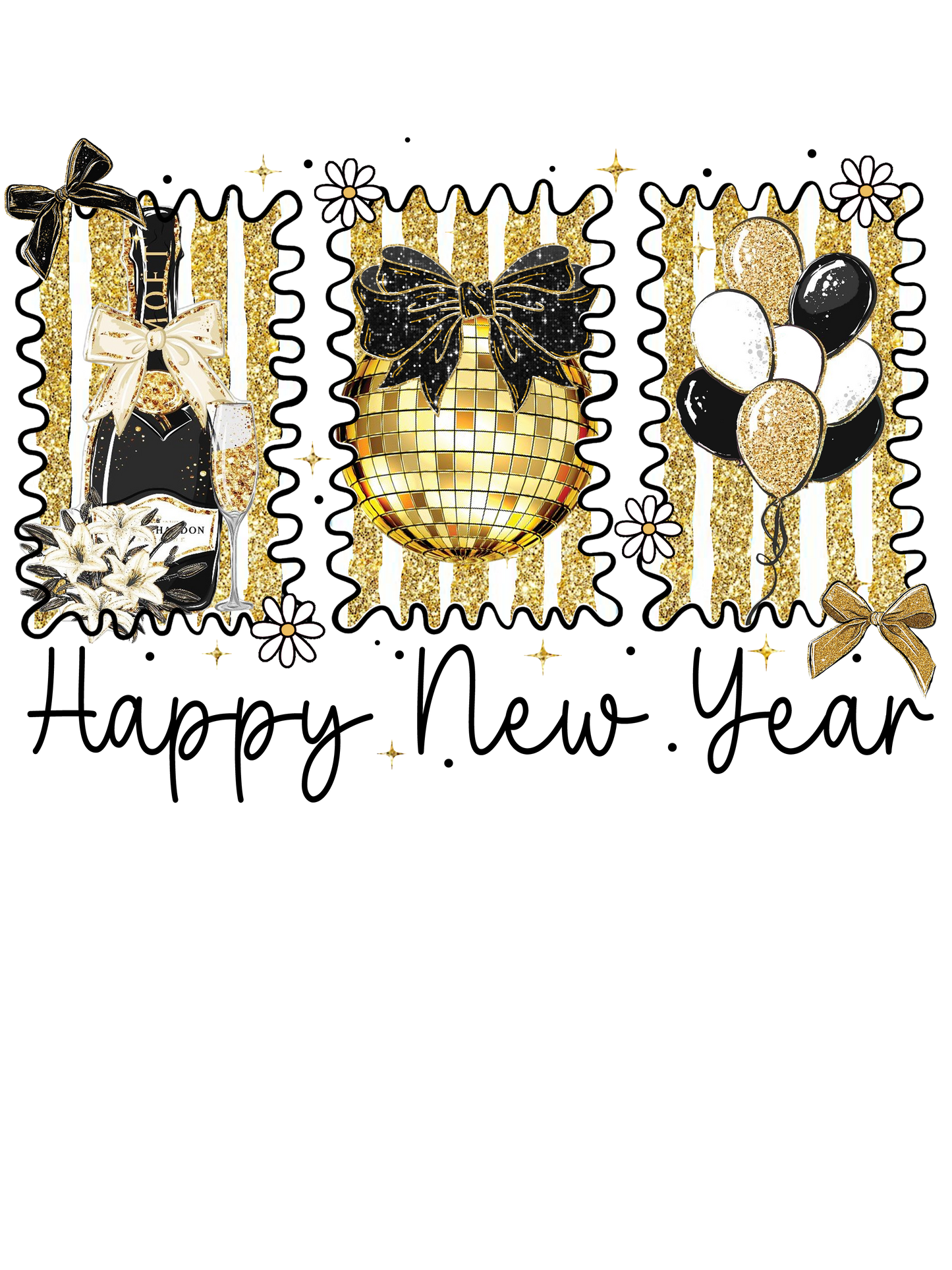 HAPPY NEW YEAR BLACK AND GOLD