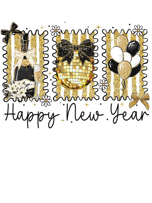 HAPPY NEW YEAR BLACK AND GOLD