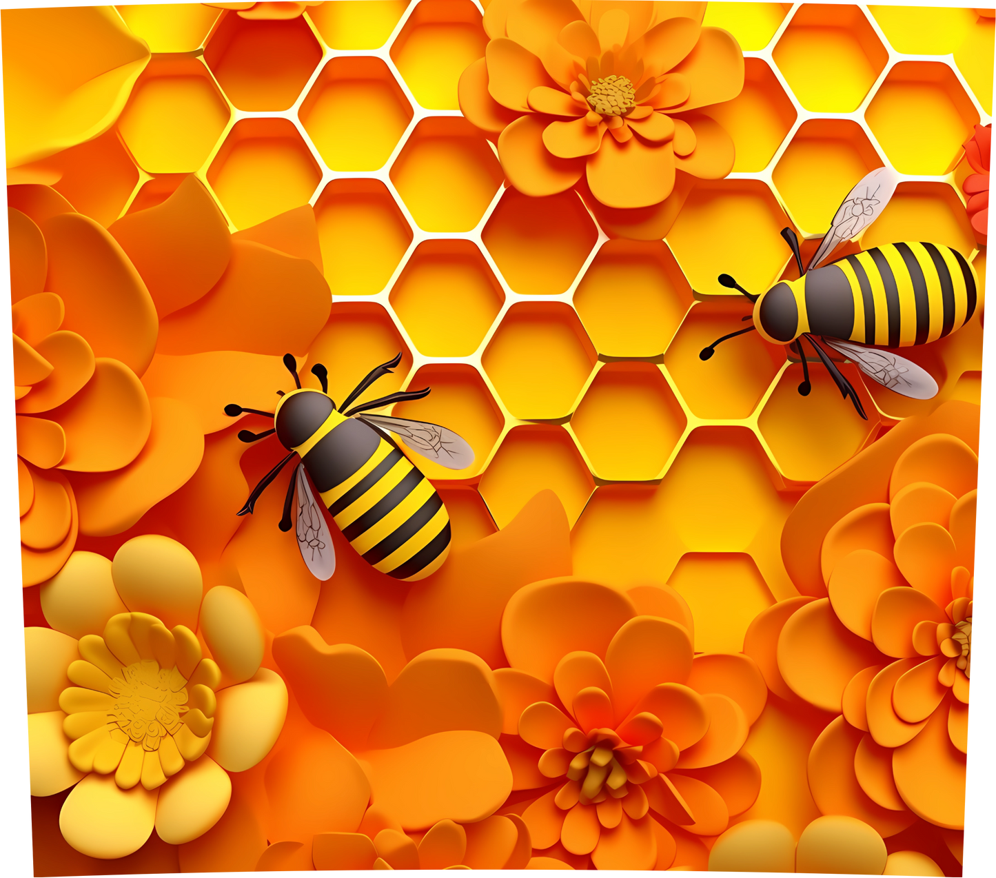 3D BEE AND HONEYCOMB WRAP