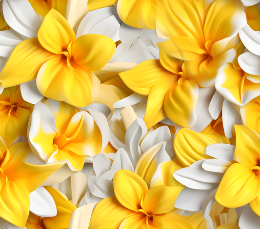 3D FLORAL YELLOW AND WHITE