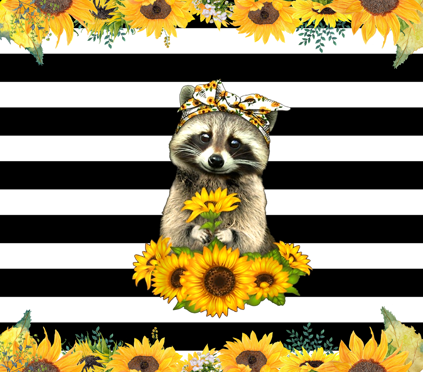 RACCOON & SUNFLOWERS