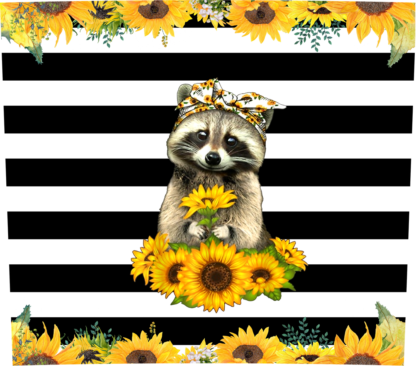 RACCOON & SUNFLOWERS