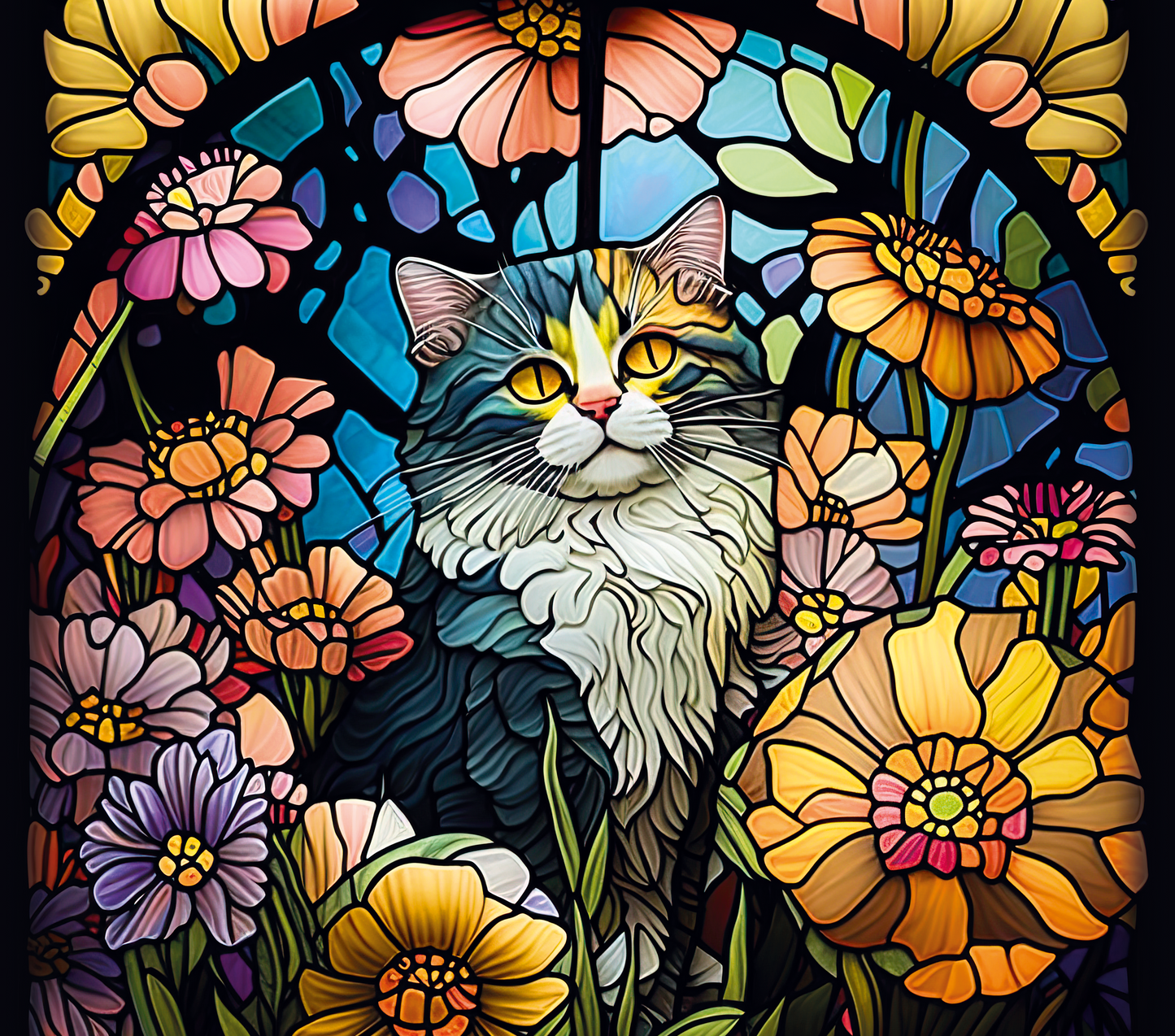 STAINED GLASS KITTEN