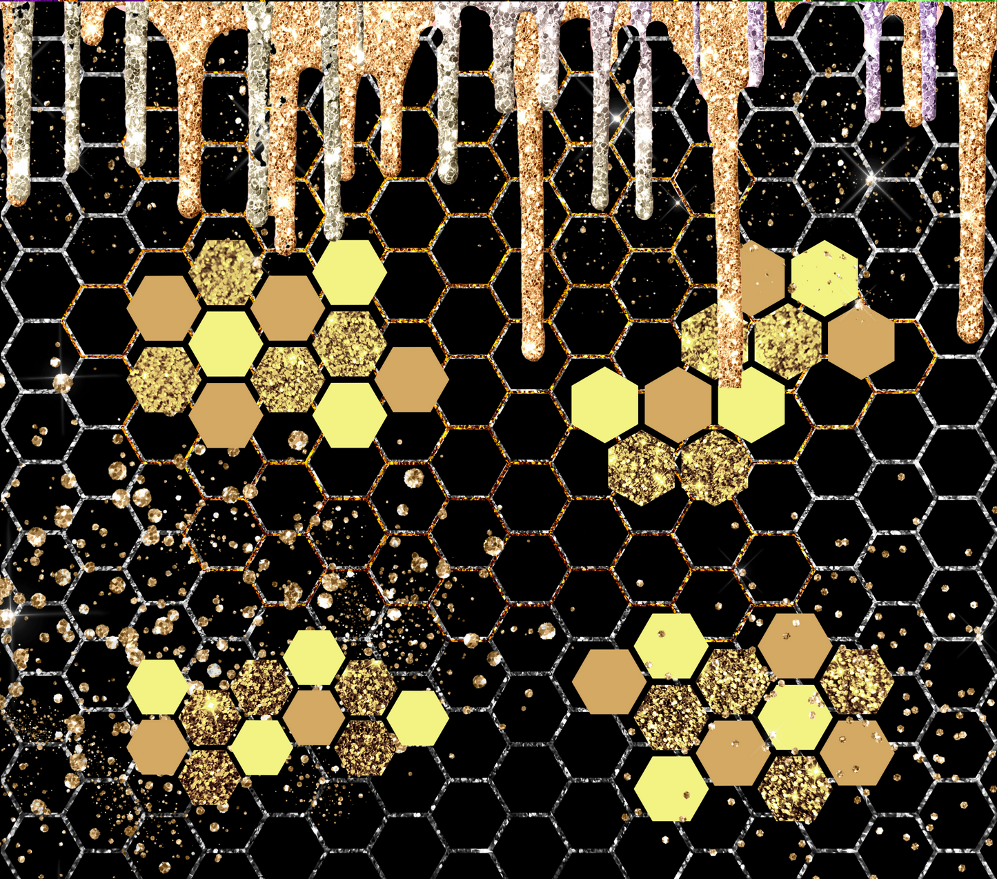 BLACK AND GOLD HONEYCOMB