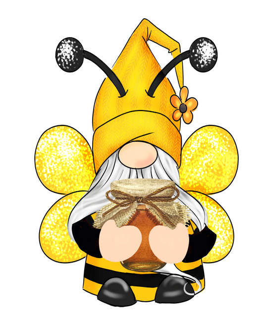 BEE GNOME WITH HONEY POT
