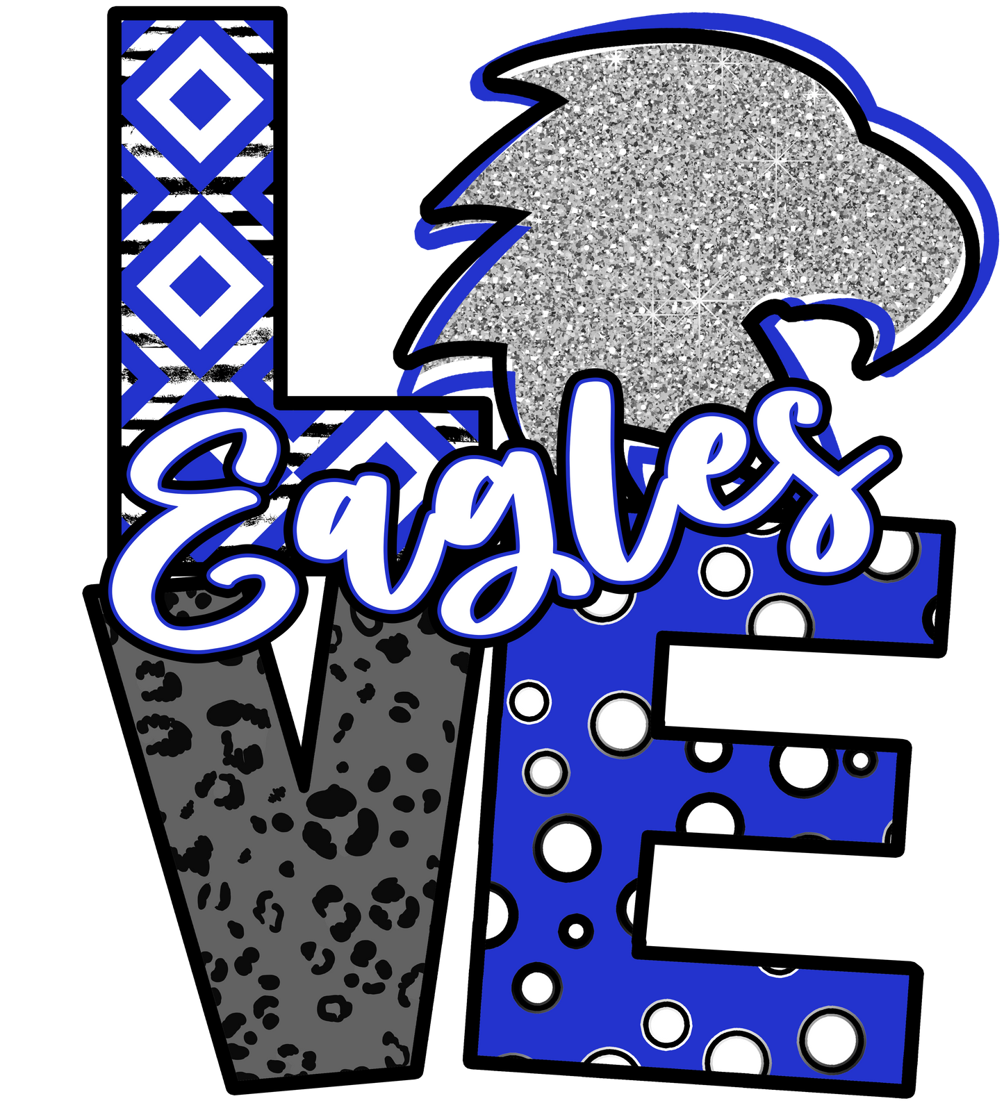 LOVE BH EAGLES MASCOT GLITTER