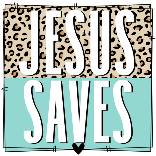 JESUS SAVES Leopard