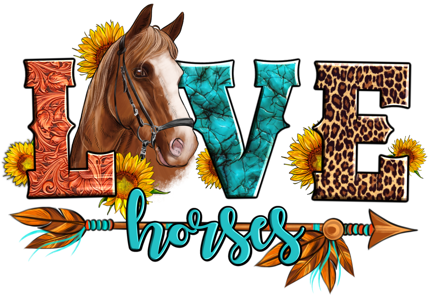 Love Horses Turquoise