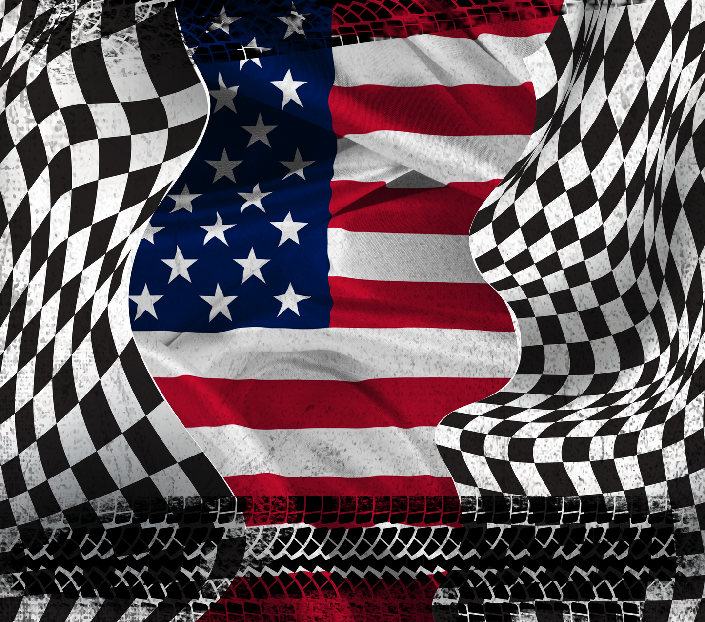 RACING FLAG WITH CHECKERED FLAG