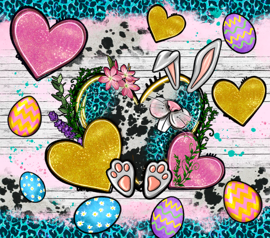 EASTER HEARTS COWHIDE TUMBLER WRAP