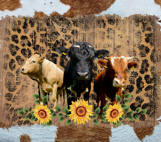 Cows with Sunflowers