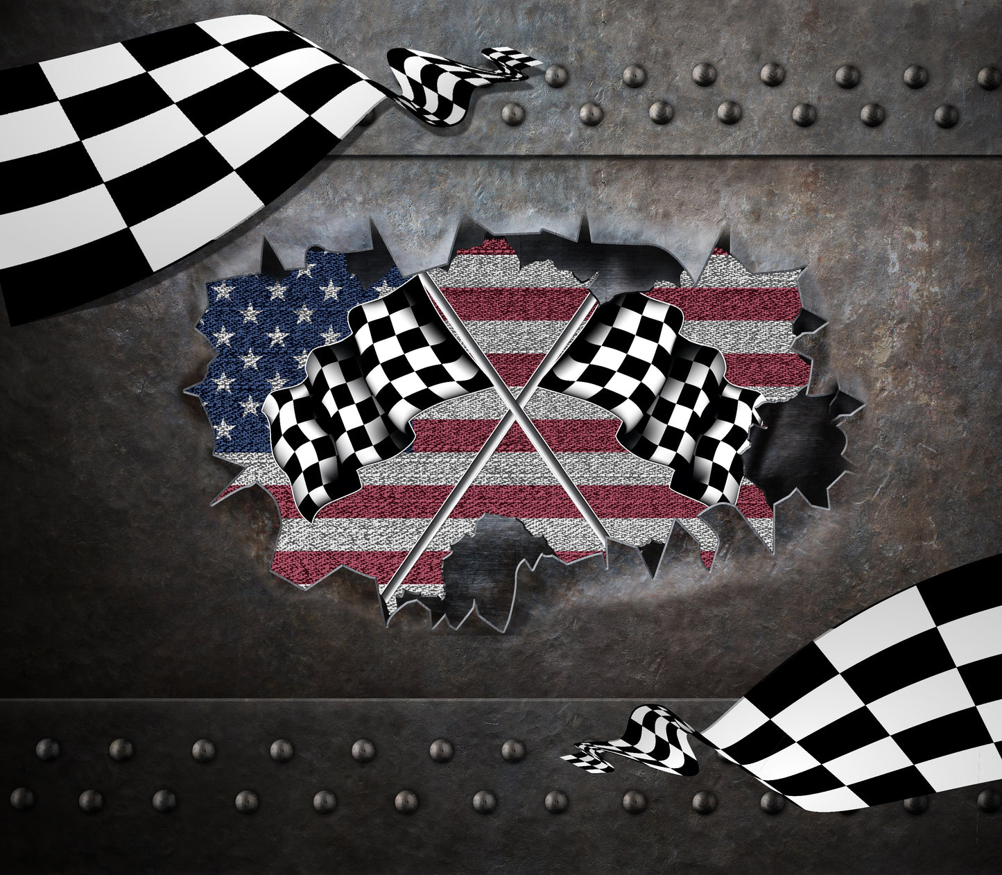 RACING AMERICAN FLAG