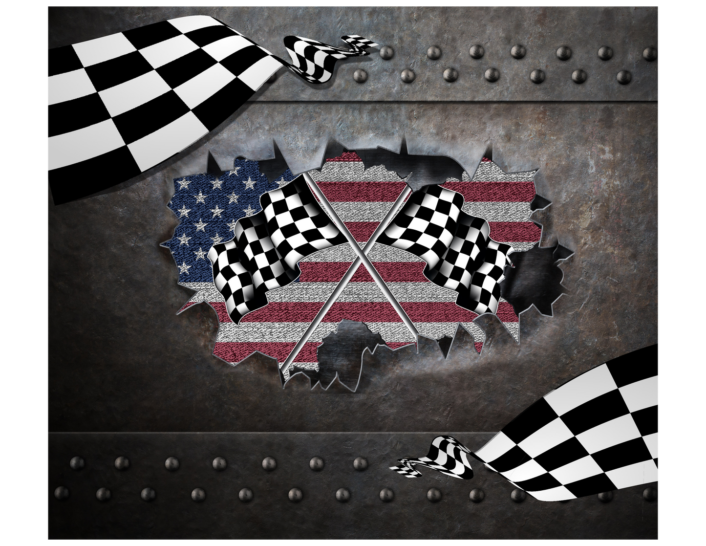 RACING AMERICAN FLAG