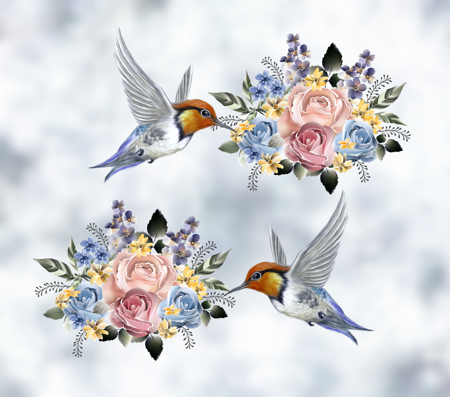 ROSES & HUMMINGBIRDS