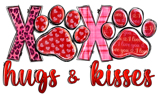 Hugs & Kisses Dog Footprints